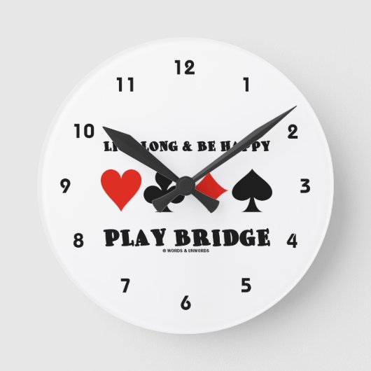 Lebhaftlanges u. ist glückliche Spiel-Brücke (vier Runde Wanduhr (Vorderseite)