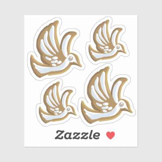 Lebkuchen / 4 Doves Aufkleber (Blatt)