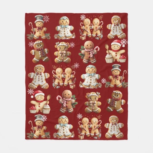 Lebkuchen-Adorable-Jungen-und-Mädchen Fleecedecke (Vorderseite)