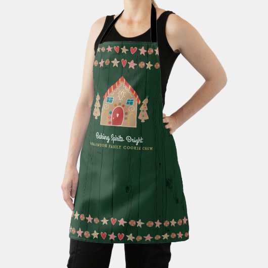 Lebkuchen Backen Grüne Rustikale Holiday Typografi Schürze (InSitu)