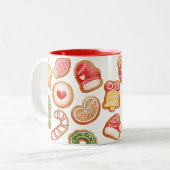 Lebkuchen backen Weihnachten Zweifarbige Tasse (Vorderseite Links)