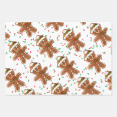 Lebkuchen Bäume Mitten Mann Sprinkles Kinder Geschenkpapier Set (Vorderseite 2)