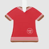 Lebkuchen Boy Red & White Keepake Weihnachten Ornament (Rückseite)