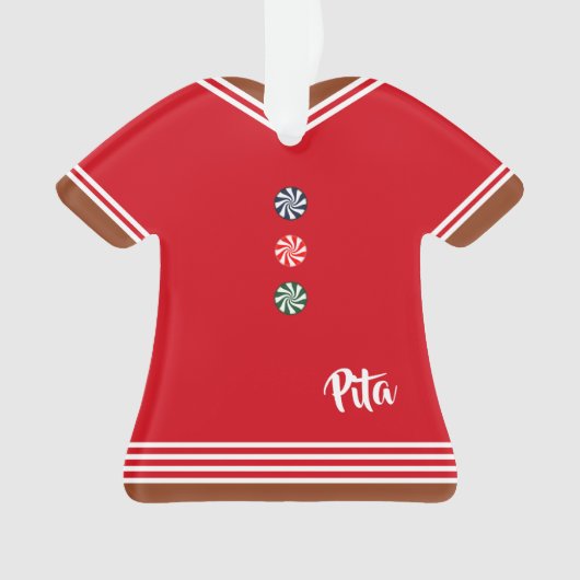 Lebkuchen Boy Red & White Keepake Weihnachten Ornament (Vorderseite)