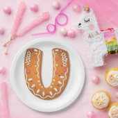 Lebkuchen Buchstabe U Monogramm Weihnachtsplätzche Pappteller (Party)