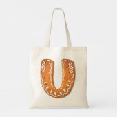 Lebkuchen Buchstabe U Monogramm Weihnachtsplätzche Tragetasche (Rückseite)