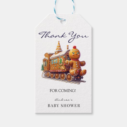 Lebkuchen | Christmas Baby Dusche Danke für die Un Geschenkanhänger (Vorderseite)