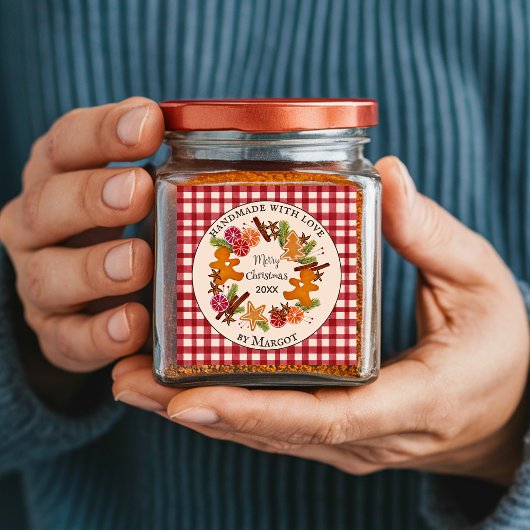 Lebkuchen Citrus Cookie Gewürz Handgefertigte Weih Quadratischer Aufkleber