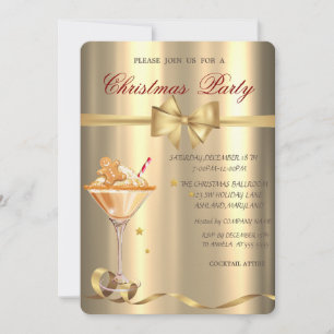 Lebkuchen-Cocktail-Trinkschale Gold Weihnachtsfeie Einladung