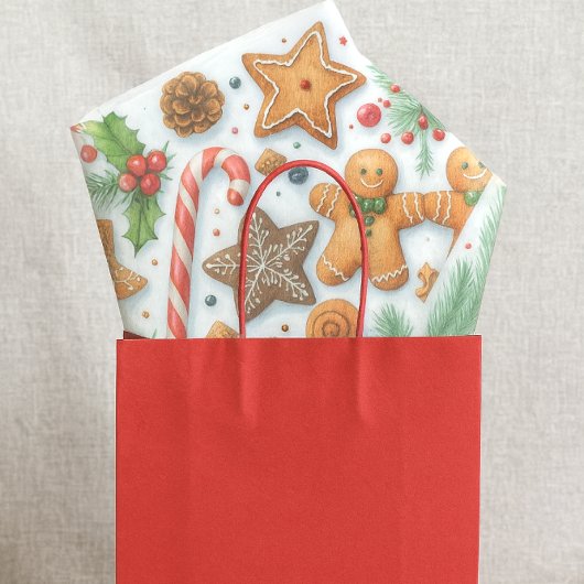 Lebkuchen-Cookie Candy Cane & Kiefer Seidenpapier