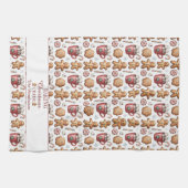 Lebkuchen-Cookie-Mustername Weihnachten Feiertag Geschirrtuch (Horizontal)
