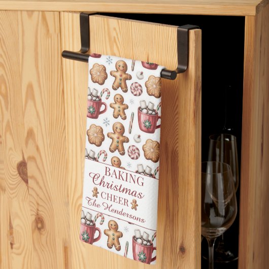 Lebkuchen-Cookie-Mustername Weihnachten Feiertag Geschirrtuch (Drittel gefaltet)