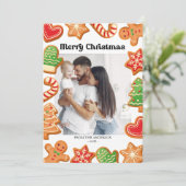 Lebkuchen Cookies Foto Weihnachtskarte Einladung (Stehend Vorderseite)