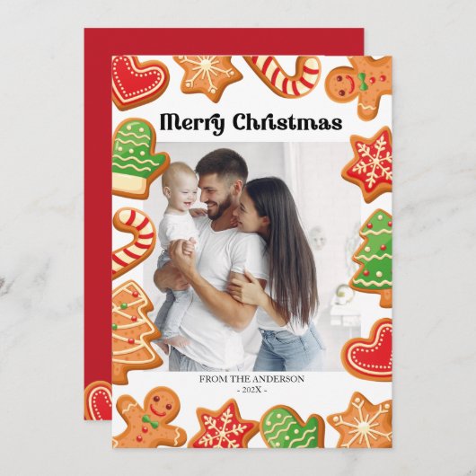 Lebkuchen Cookies Foto Weihnachtskarte Einladung (Vorne/Hinten)