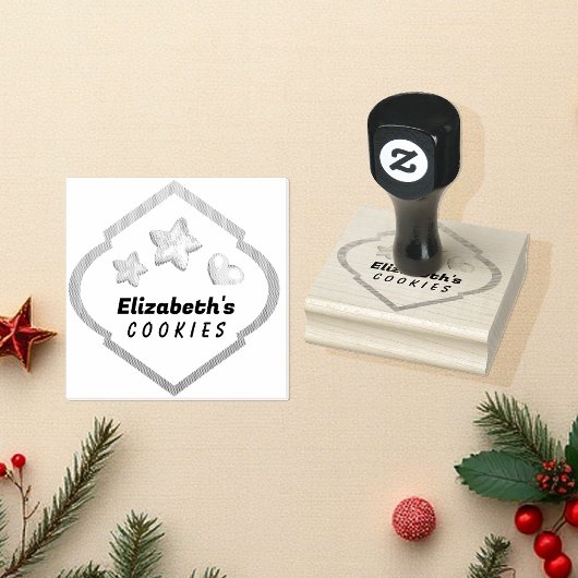 Lebkuchen-Cookies Illustration Mit Monogramm Gummistempel