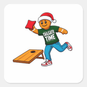 Lebkuchen Cornhole Weihnachten Sport Urlaub  Quadratischer Aufkleber