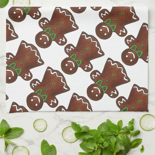 Lebkuchen Dame Weihnachtskekse Holiday Handtuch (Gefaltet)
