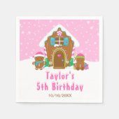 Lebkuchen Dekorieren Geburtstagsparty Pink Serviette (Vorderseite)