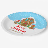 Lebkuchen Dekorieren Party Blau und Rot Pappteller (Schrägansicht)