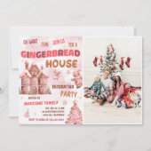 Lebkuchen Dekorieren Weihnachts-Party Foto Einladung (Vorderseite)