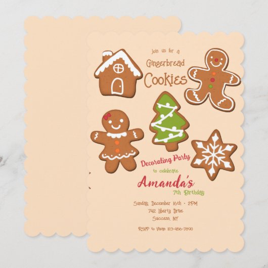 Lebkuchen Einladung (Vorne/Hinten)