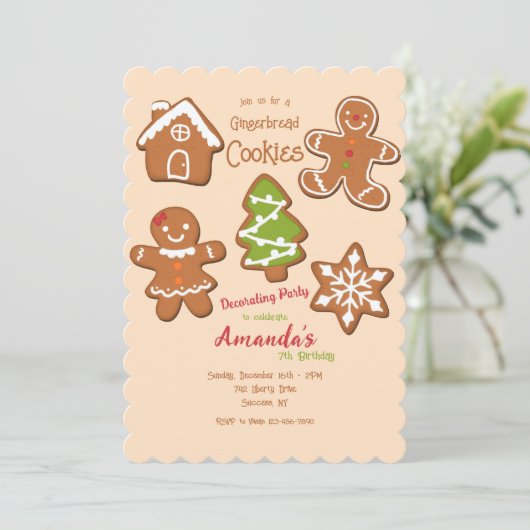 Lebkuchen Einladung (Stehend Vorderseite)