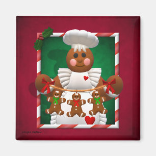 Lebkuchen-Familie: Bäckerei-Mädchen Magnet