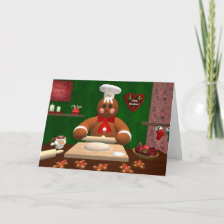 Lebkuchen-Familie: Kleiner Bäcker Feiertagskarte