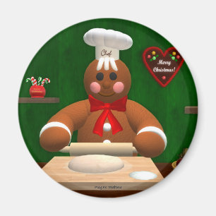 Lebkuchen-Familie: Kleiner Bäcker Magnet