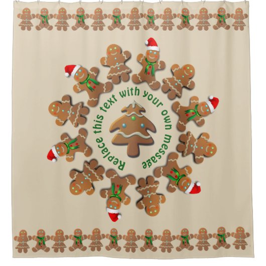 Lebkuchen feiern Weihnachten Duschvorhang (Vorderseite)