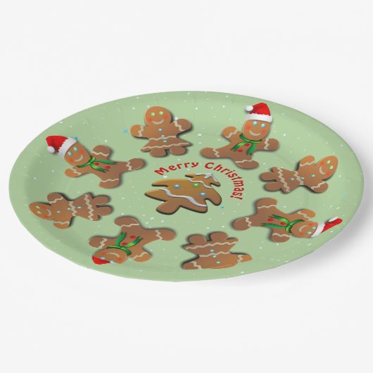 Lebkuchen feiern Weihnachten Pappteller (Schrägansicht)