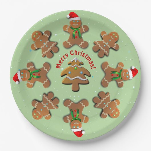 Lebkuchen feiern Weihnachten Pappteller (Vorderseite)