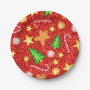 Lebkuchen-Feiertags-Süßigkeiten Weihnachten Pappte Pappteller