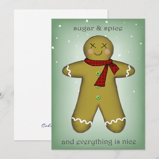 Lebkuchen Feiertagskarte (Vorne/Hinten)