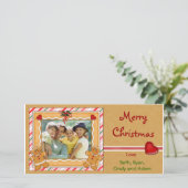 Lebkuchen-Foto-Grüße Feiertagskarte (Stehend Vorderseite)
