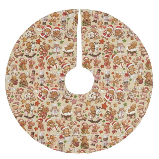 Lebkuchen-Freude-Weihnachtsbaum-Unterlage Polyester Weihnachtsbaumdecke (Vorderseite)