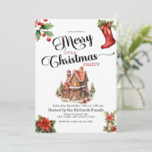 Lebkuchen | Frohe Weihnachten Party Einladung (Stehend Vorderseite)