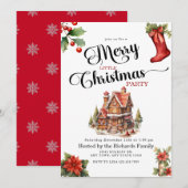 Lebkuchen | Frohe Weihnachten Party Einladung (Vorne/Hinten)