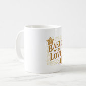 Lebkuchen "gebacken mit Liebe" Weihnachtsfeier Tas Kaffeetasse (Vorderseite Links)