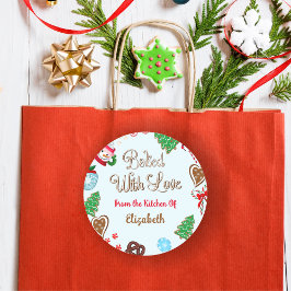 Lebkuchen gebacken mit Liebe Weihnachtskekse Runder Aufkleber