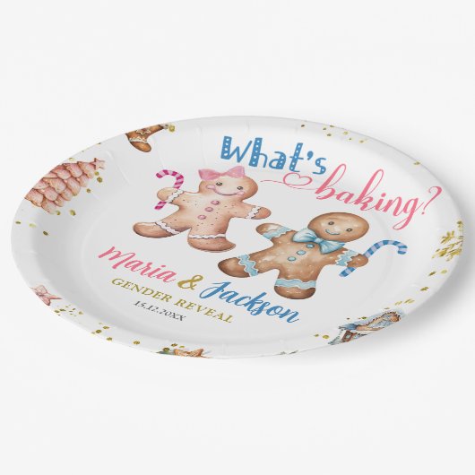 Lebkuchen Gender Paper Plate Pappteller (Schrägansicht)