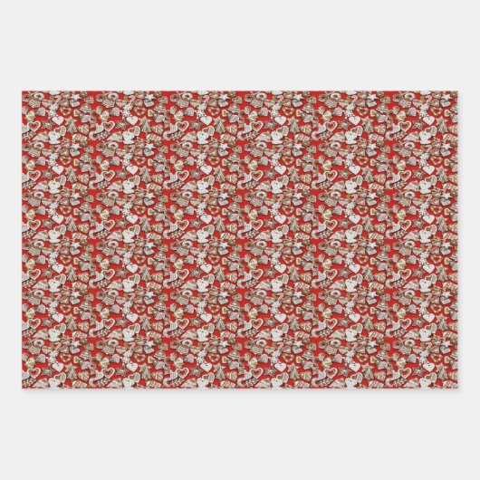 Lebkuchen Geschenkpapier Set (Vorderseite)