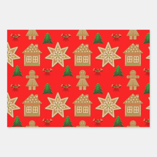 Lebkuchen Geschenkpapier Set (Vorderseite)