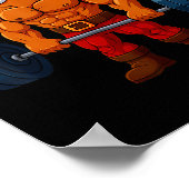 Lebkuchen-Gewichtheben Fitnessstudio Workout Chri Poster (Ecke)