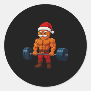 Lebkuchen-Gewichtheben Fitnessstudio Workout Chri Runder Aufkleber