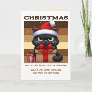 Lebkuchen-Glanz Lustige Katze Retro-Weihnachtsfoto Feiertagskarte