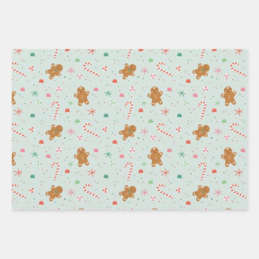 Lebkuchen Gumdrop Urlaubspapier Geschenkpapier Set (Vorderseite)