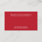 Lebkuchen-Haus-Bäckerei-Plätzchen-Visitenkarte Visitenkarte (Rückseite)