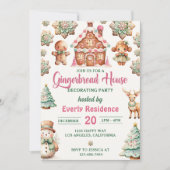 Lebkuchen-Haus Dekorieren Party Cookie Einladung (Vorderseite)