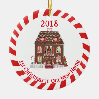 Lebkuchen-Haus-erstes Weihnachten im neuen Zuhause Keramik Ornament